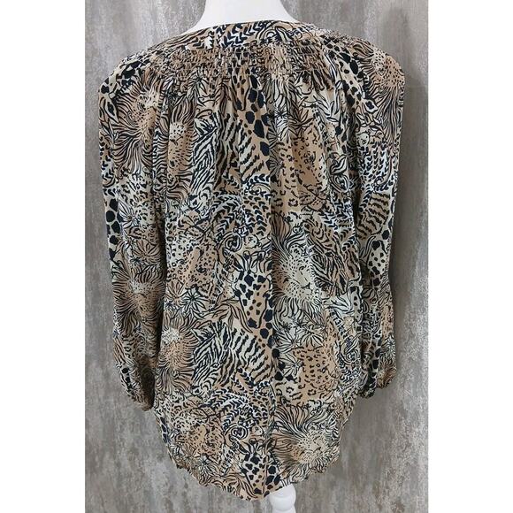 Lilly Pulitzer Elsa Silk Top Walk On The Wild Side MSRP $178 Size XXL - Picture 3 of 8